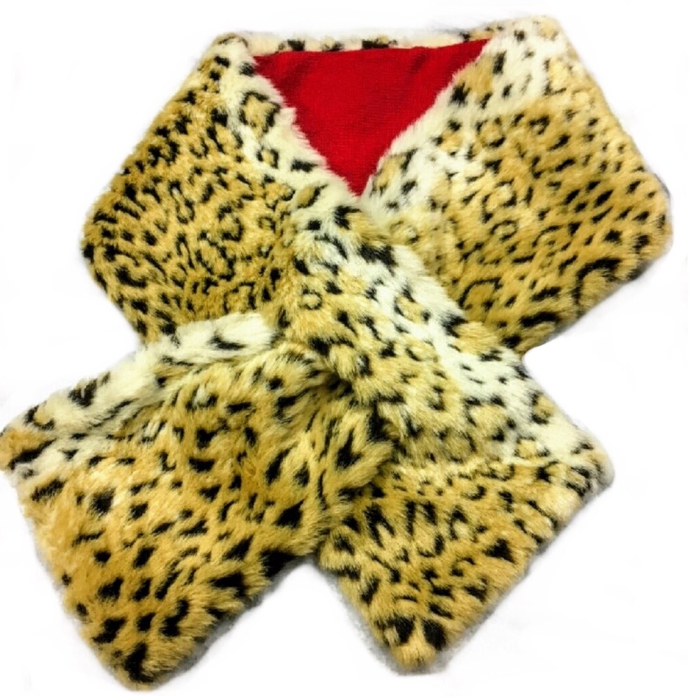 Mob Wife Leopard Faux Fur Pull Through Scarf by Echo Soft